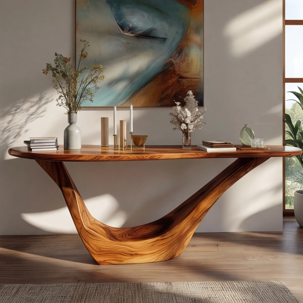 Aerovyn Sculpted Solid Wood Console Table