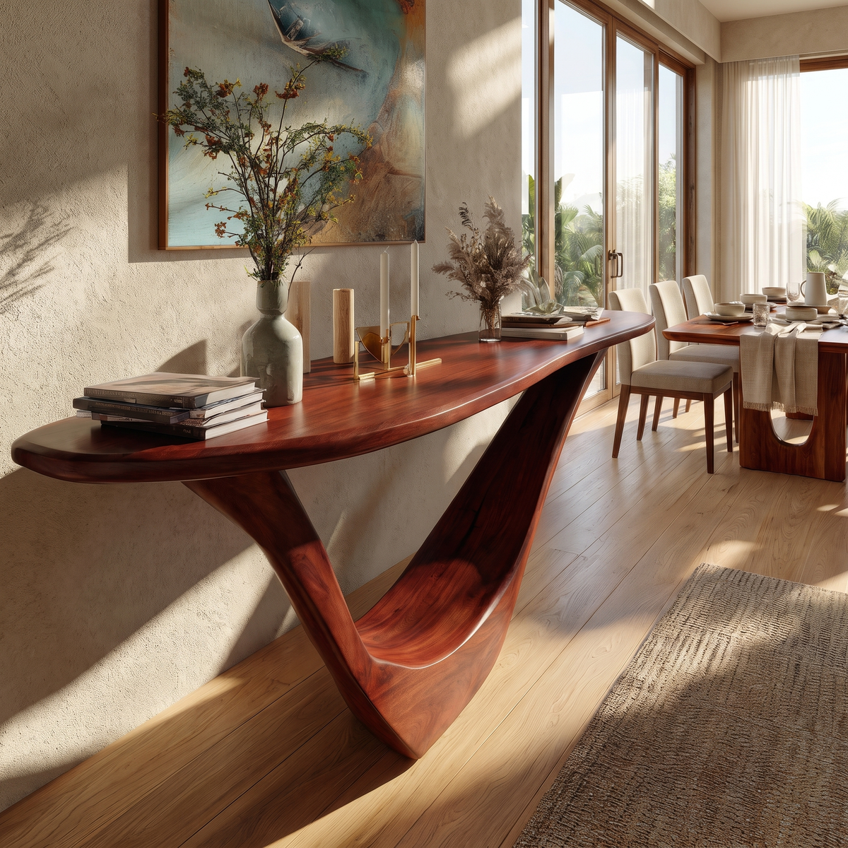 Aerovyn Sculpted Solid Wood Console Table
