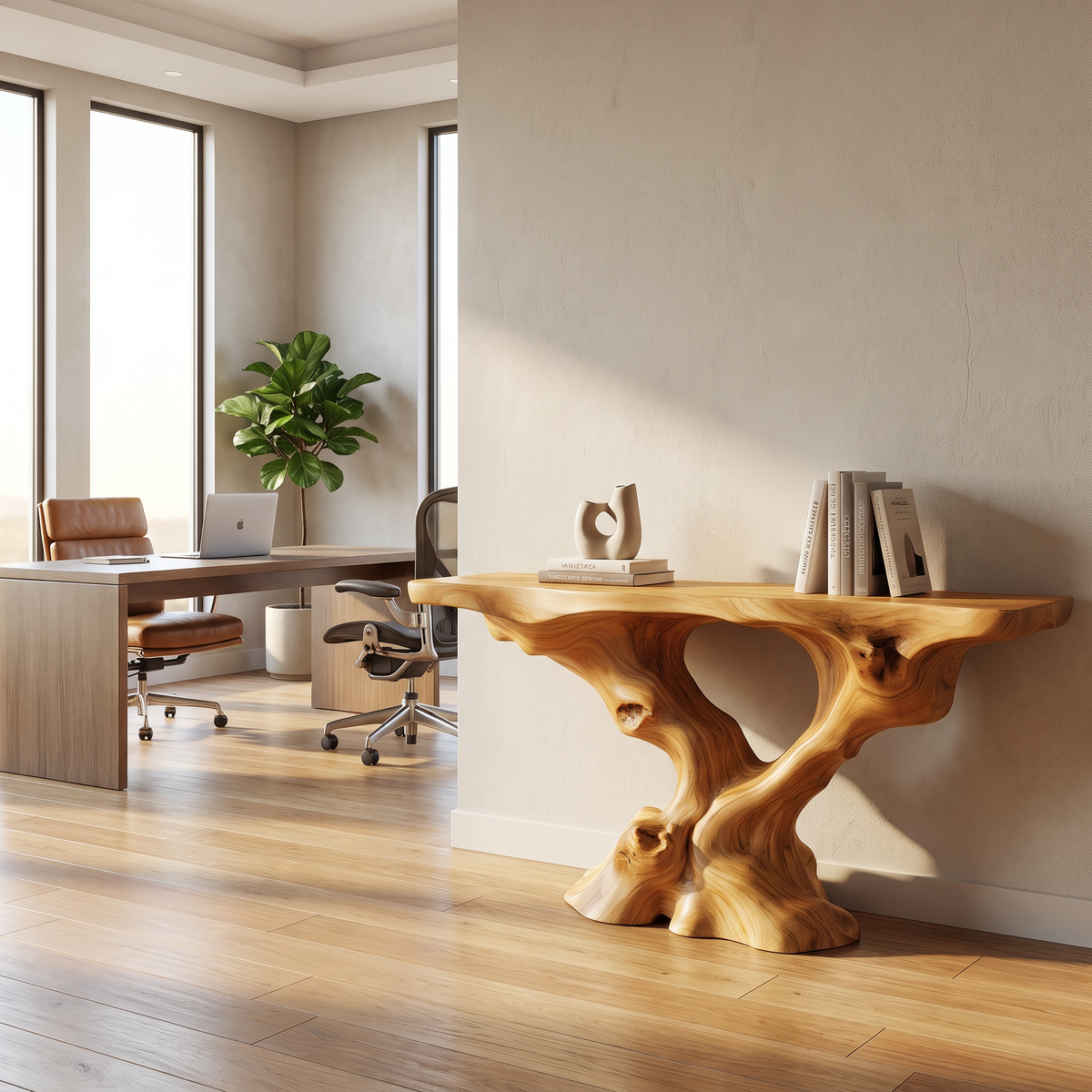 Vaelthorn Sculpted Solid Wood Console Table