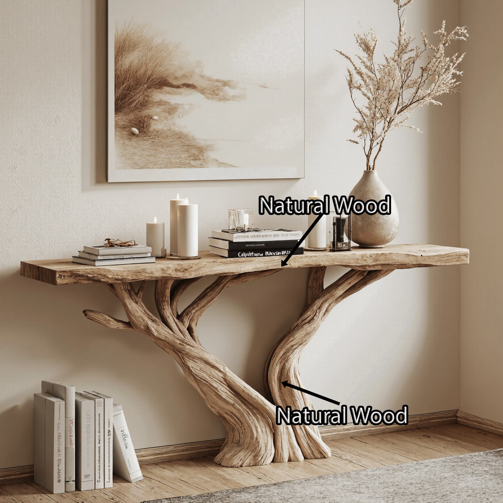 Handcrafted Live Edge Console Table For Rustic Home Decor