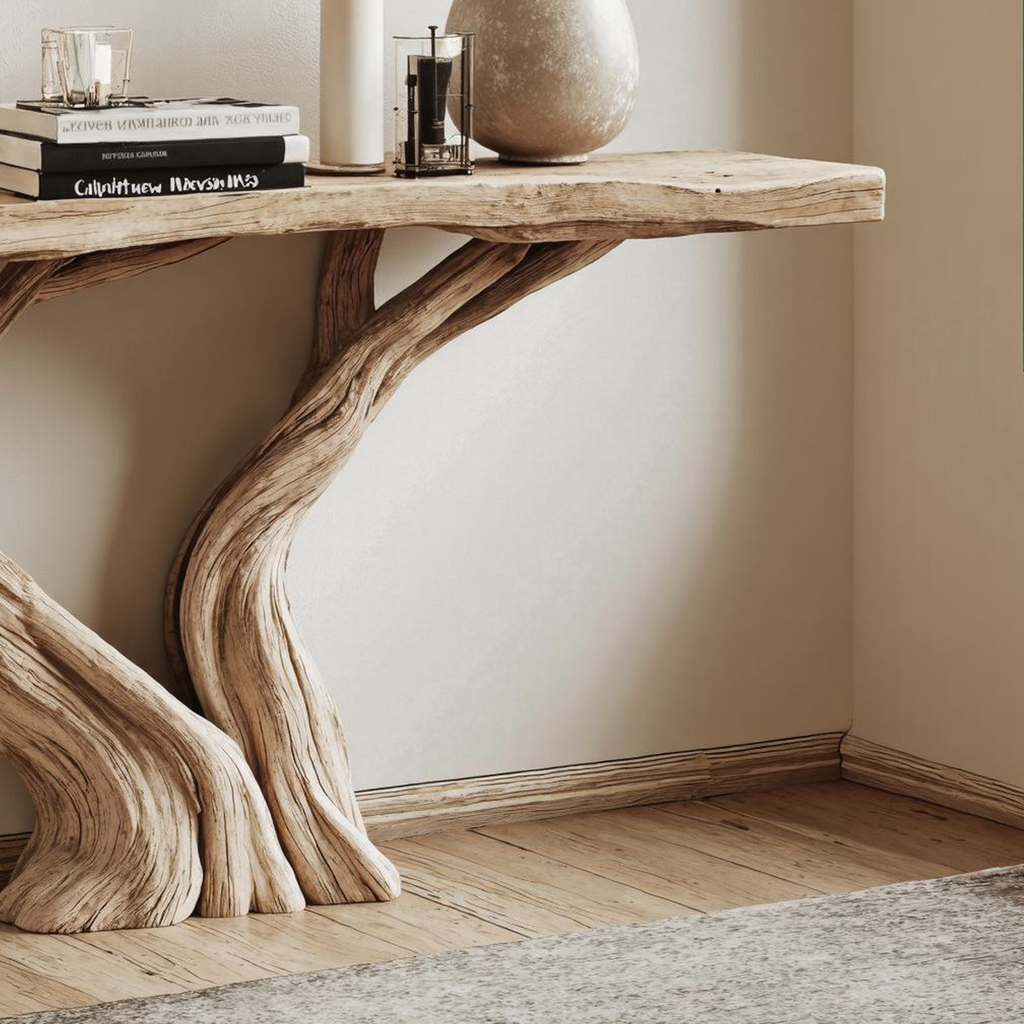 Handcrafted Live Edge Console Table For Rustic Home Decor